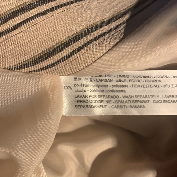 NWT. Zara Beige Striped Oversized Double Breasted Full Cut Blazer. Size S. - Picture 11 of 11